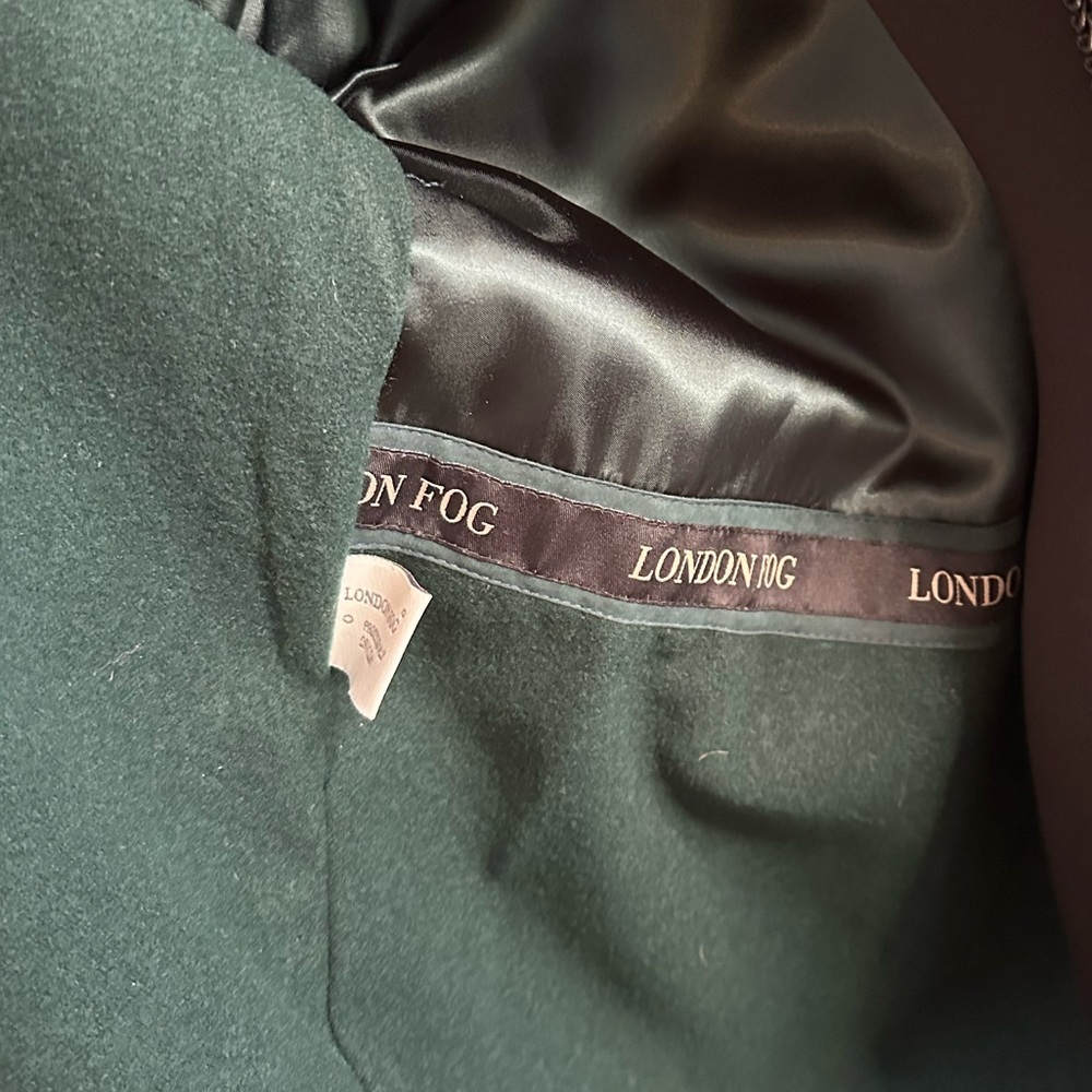 London fog, green suede, maxi, trenchcoat double breasted with belt 10 - Picture 8 of 9